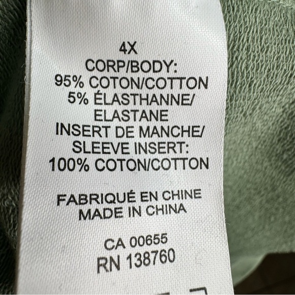 Pennington's Green Crew Neck Sweatshirt Lace Embroidered Sleeves Size 4x Casual - Picture 9 of 9